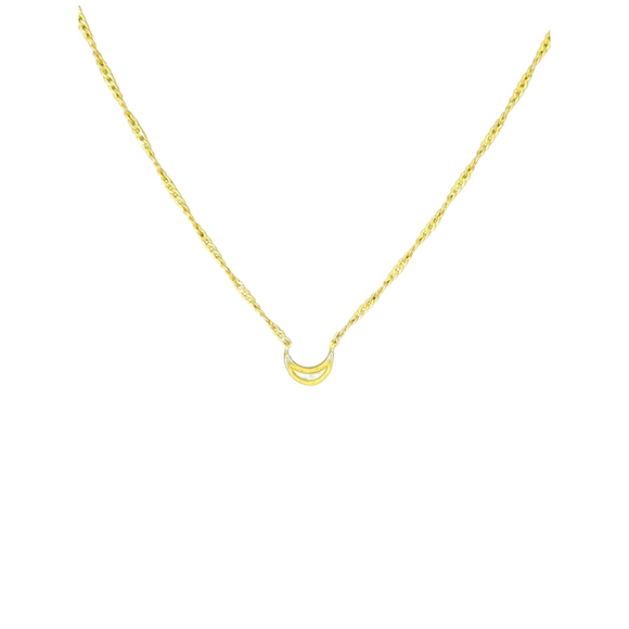 Madewell Gold Tone Crescent Pendant Necklace - Picture 2 of 4